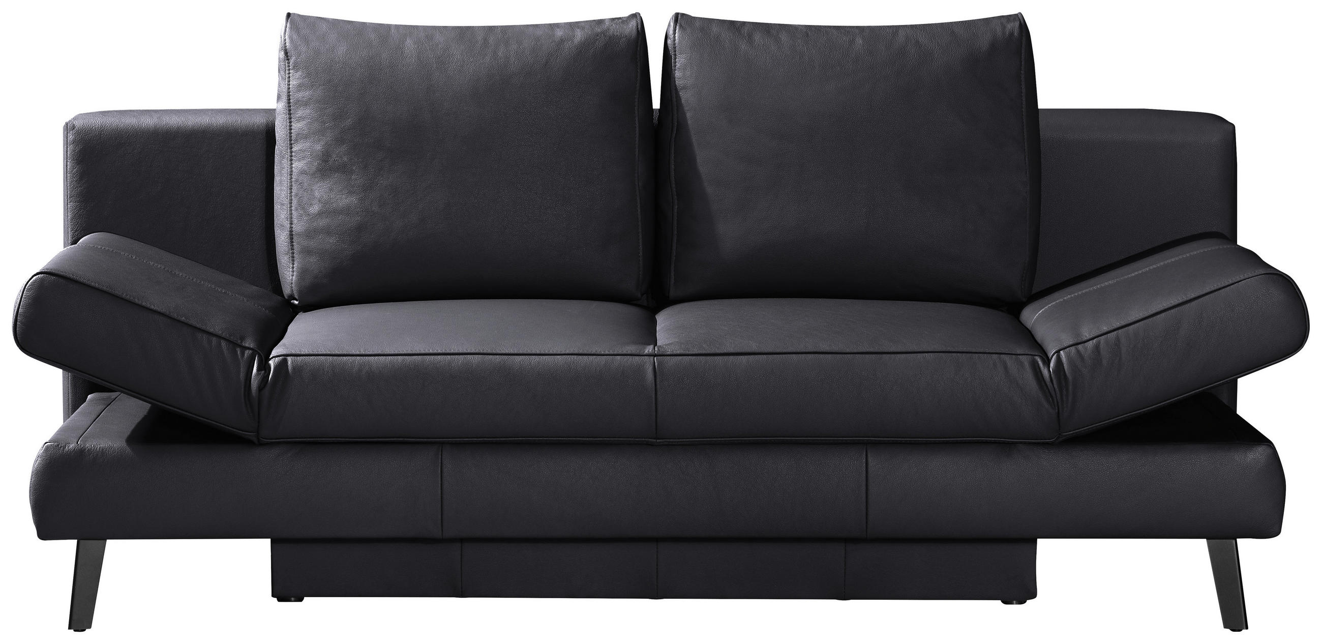 SCHLAFSOFA Anthrazit Echtleder  - Anthrazit/Schwarz, KONVENTIONELL, Leder/Metall (200/85/90cm) - Novel