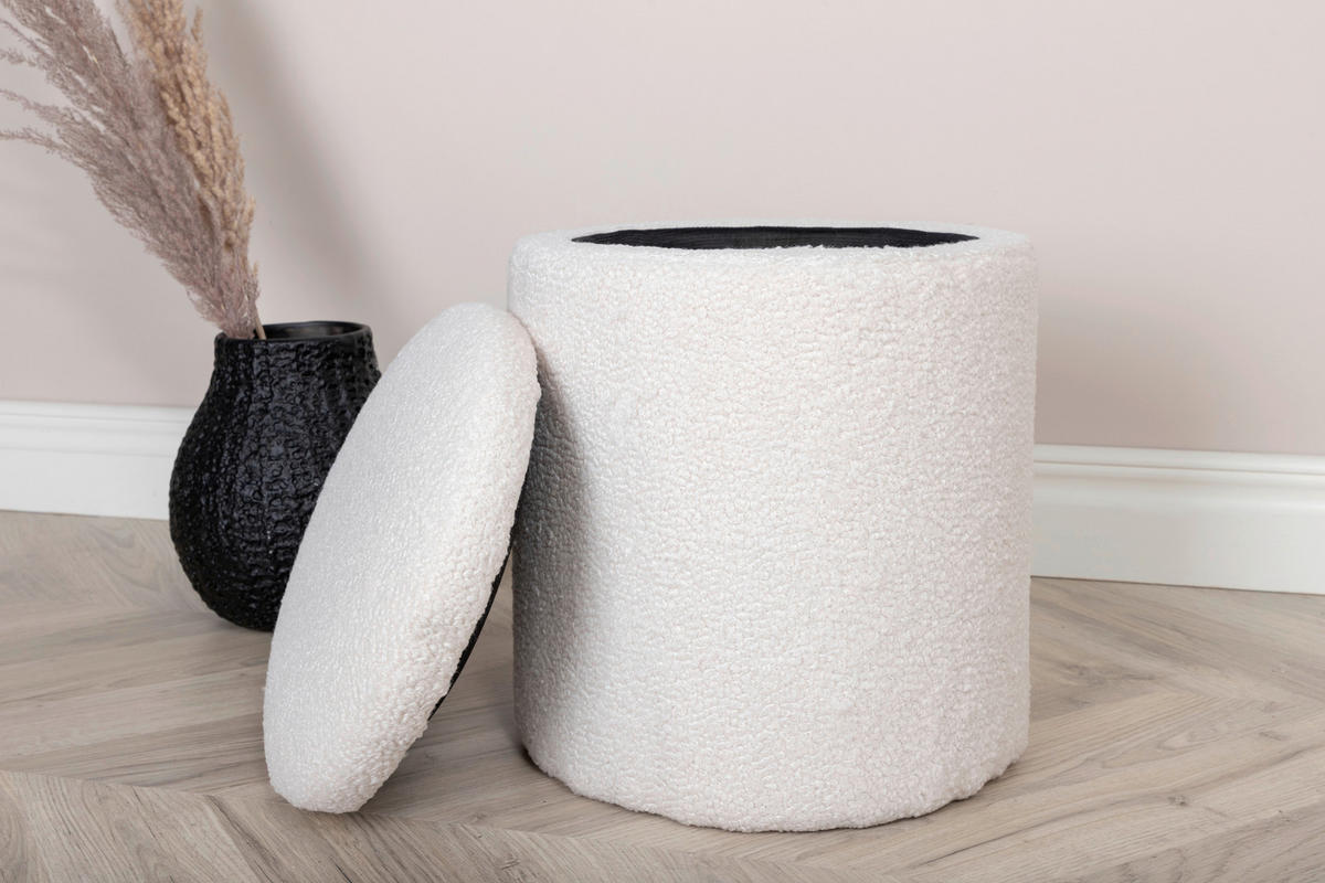 SITTPUFF i  - vit, Design, textil (32/40/32cm) - Livetastic