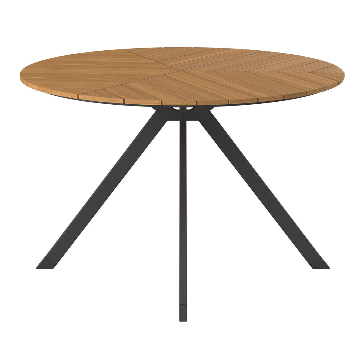 ZÁHRADNÝ STÔL, kov, plast, 120/74/120 cm - čierna/farba tíku, Modern, kov/plast (120/74/120cm) - Ambia Garden