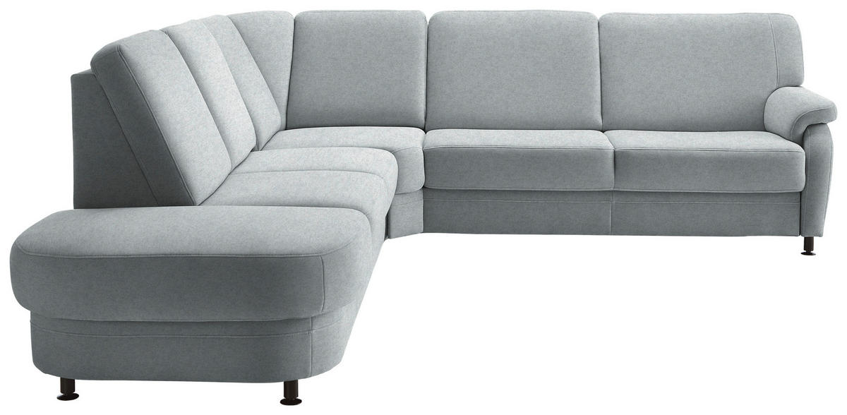 ECKSOFA  in Flachgewebe Grau  287/269 cm  - Schwarz/Grau, KONVENTIONELL, Textil/Metall (287/269cm) - Beldomo System
