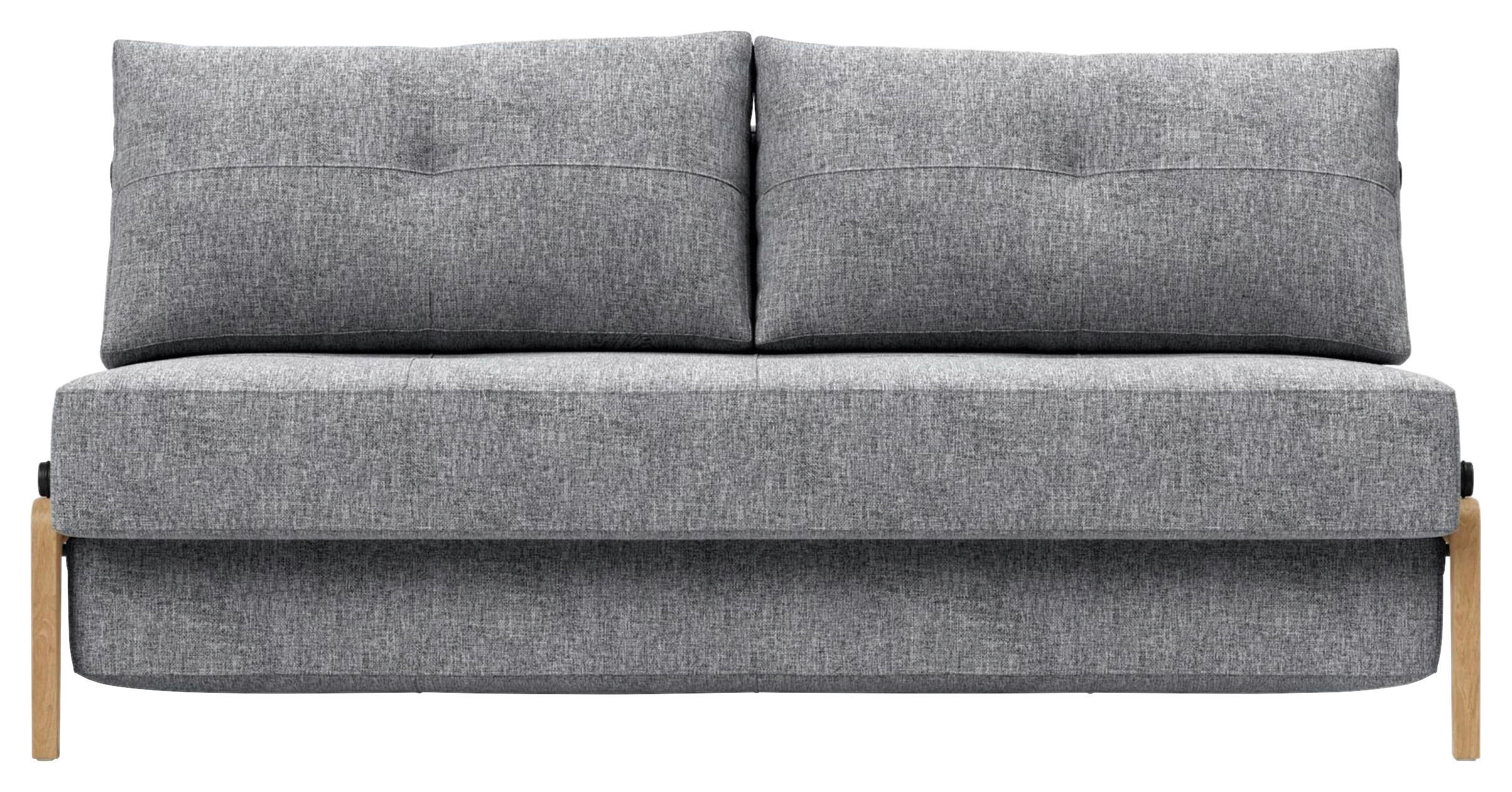 SCHLAFSOFA Flachgewebe Hellgrau  - Eichefarben/Hellgrau, Design, Holz/Textil (168/79/98cm) - Innovation