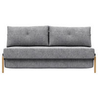 SCHLAFSOFA Flachgewebe Hellgrau  - Eichefarben/Hellgrau, Design, Holz/Textil (168/79/98cm) - Innovation