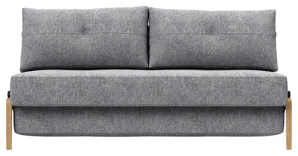 SCHLAFSOFA Flachgewebe Hellgrau  - Eichefarben/Hellgrau, Design, Holz/Textil (168/79/98cm) - Innovation