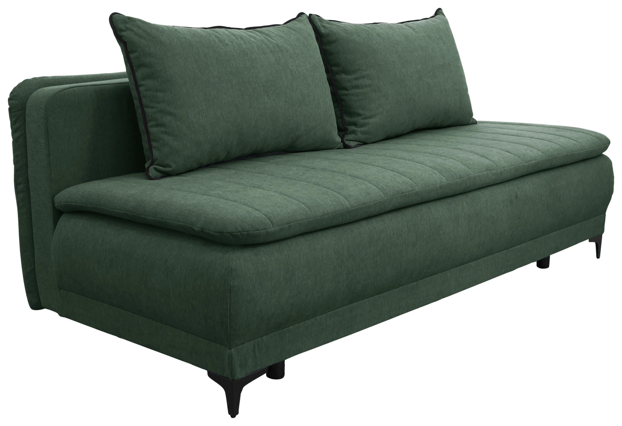 SCHLAFSOFA  mit Liegefunktion Flachgewebe Grün  - Schwarz/Grün, Basics, Textil/Metall (202/98/78cm) - Livetastic