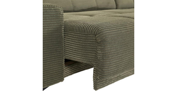 ECKSOFA in Cord Dunkelgrün  - Dunkelgrün/Schwarz, KONVENTIONELL, Textil/Metall (295/165cm) - Carryhome