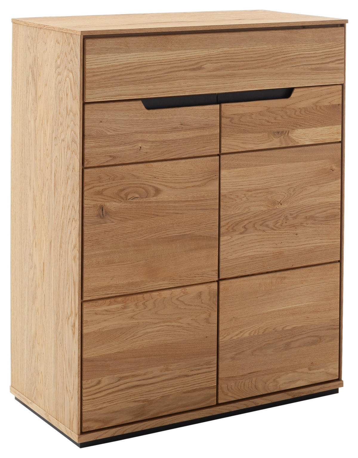 OMARA ZA ČEVLJE masivno divji hrast - črna/barve hrasta, Natur, kovina/leseni material (79/101/45cm) - Linea Natura