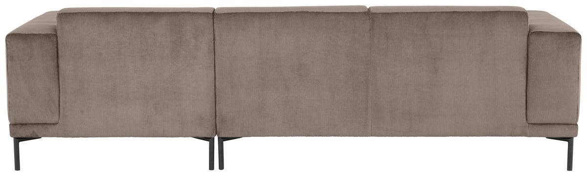ECKSOFA ERNO Taupe Cord  - Taupe/Schwarz, Design, Textil/Metall (262/183cm) - MID.YOU