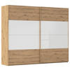 SCHWEBETÜRENSCHRANK 271/223/68 cm 2-türig Weiß, Eiche Artisan  - Eichefarben/Weiß, Design, Glas/Holzwerkstoff (271/223/68cm) - Xora