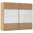 SCHWEBETÜRENSCHRANK 271/223/68 cm 2-türig Weiß, Eiche Artisan  - Eichefarben/Weiß, Design, Glas/Holzwerkstoff (271/223/68cm) - Xora