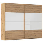 SCHWEBETÜRENSCHRANK 271/223/68 cm 2-türig Weiß, Eiche Artisan  - Eichefarben/Weiß, Design, Glas/Holzwerkstoff (271/223/68cm) - Xora