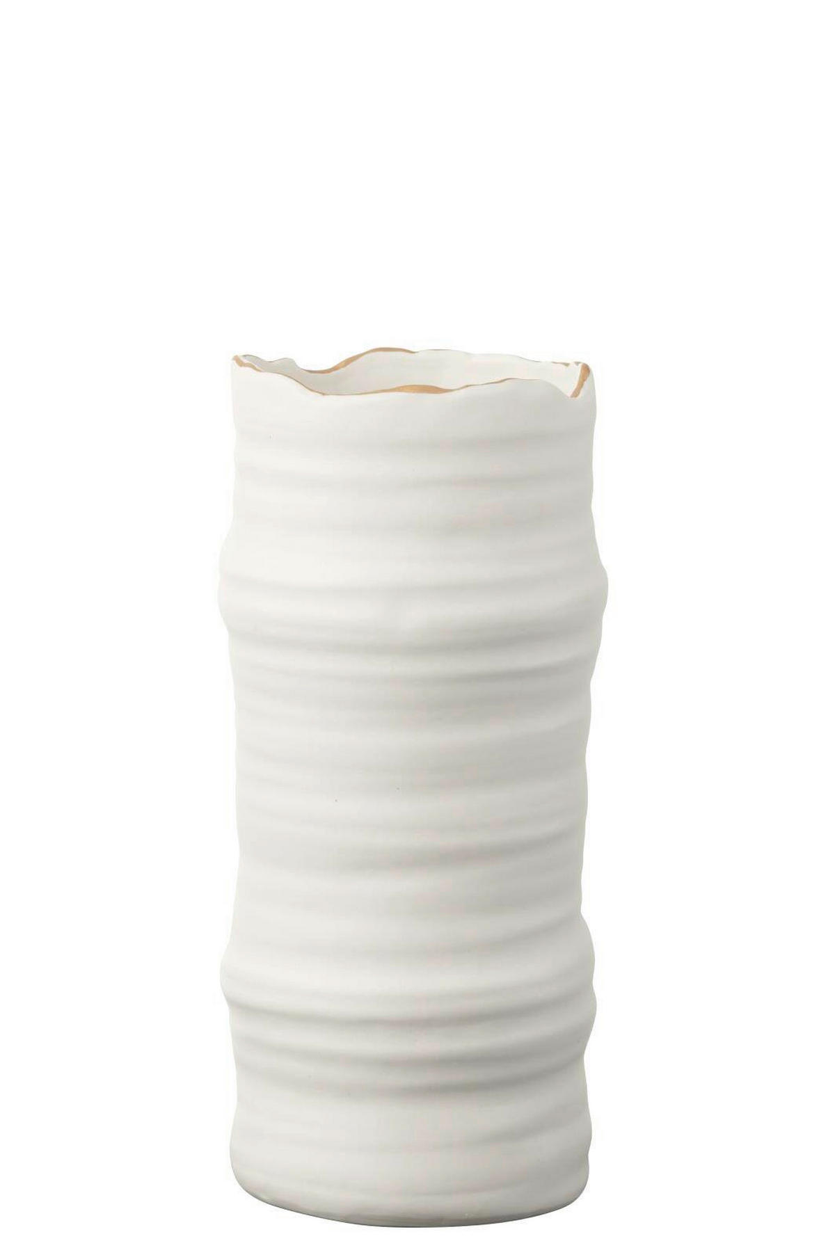 VASE  - Weiss, Basics, Keramik (12,5/12,5/26,5cm) - Ambia Home