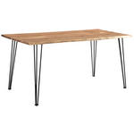 ESSTISCH Schwarz, Akaziefarben rechteckig   - Schwarz/Akaziefarben, Design, Holz/Metall (140/80/76cm) - Linea Natura