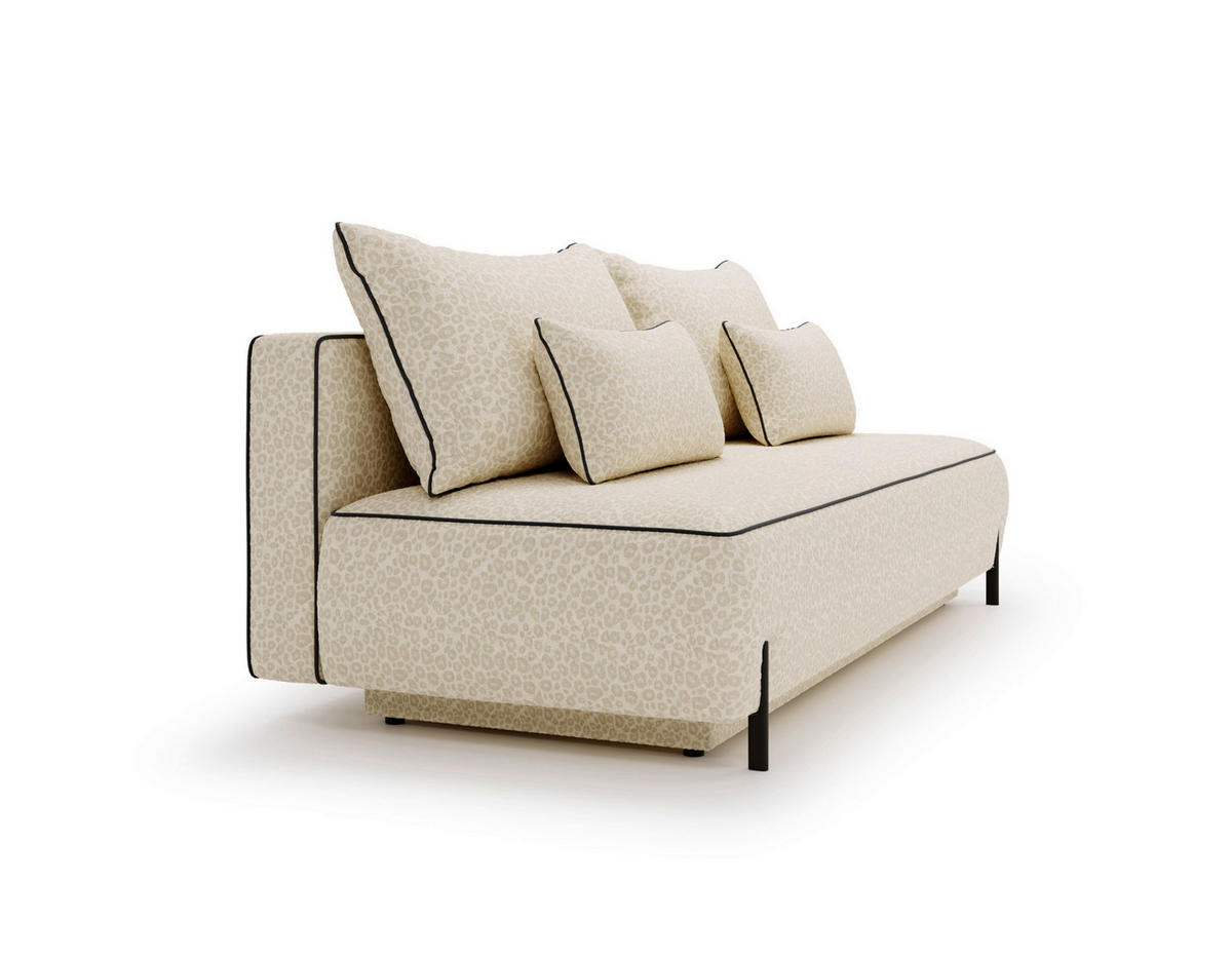 SCHLAFSOFA Jacquard Beige Stoffauswahl, Rücken echt  - Beige/Hellgrau, Design, Textil/Metall (212/90/95cm) - Livetastic