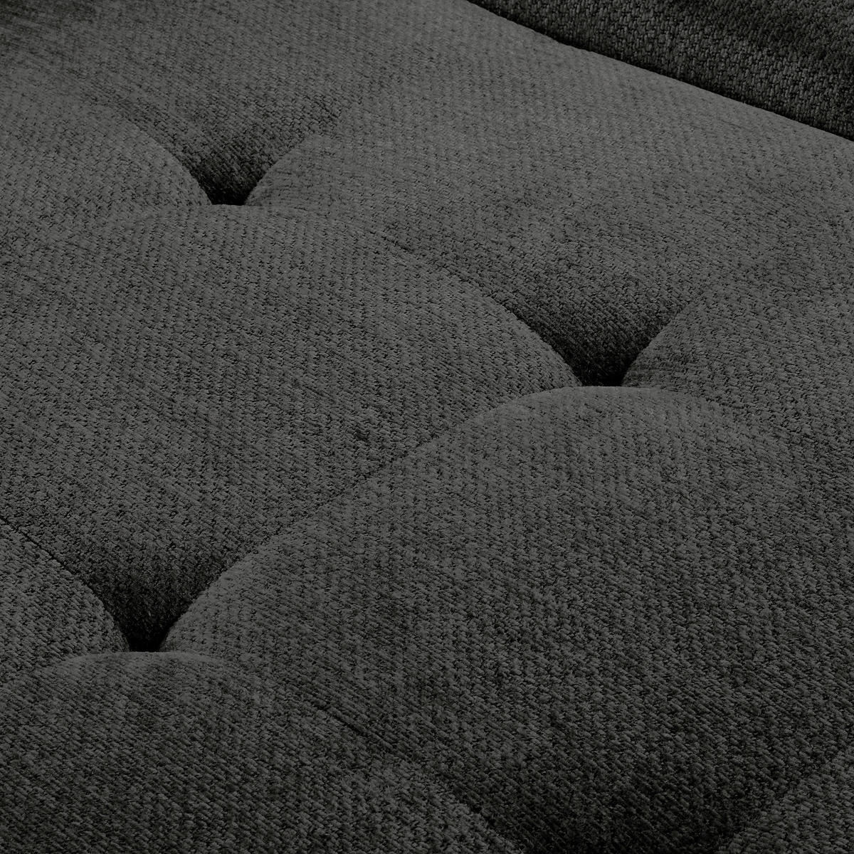 ECKSOFA  Webstoff Schwarz  - Schwarz, Design, Textil/Metall (268/195cm) - Livetastic