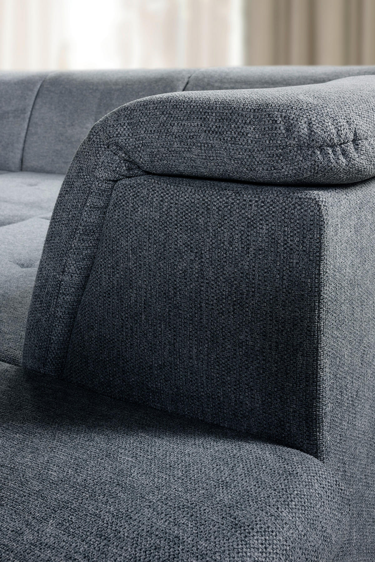 WOHNLANDSCHAFT Dunkelgrau Chenille  - Dunkelgrau/Grau, KONVENTIONELL, Kunststoff/Textil (240/340/188cm) - Carryhome