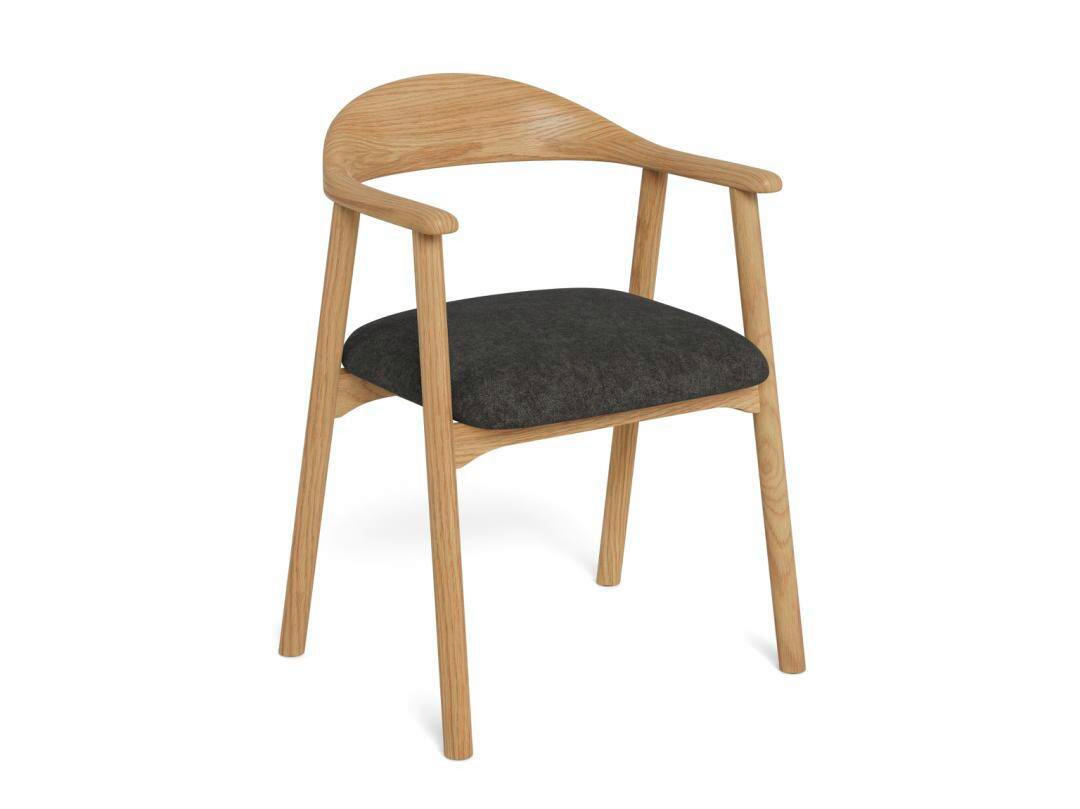 ARMLEHNSTUHL   Webstoff  Eichefarben, Dunkelgrau  - Eichefarben/Dunkelgrau, Modern, Holz/Textil (56/76/54cm) - MID.YOU