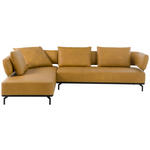 ECKSOFA  in Echtleder Dunkelgelb  237/302 cm  - Dunkelgelb/Schwarz, Design, Leder/Metall (237/302cm) - Dieter Knoll