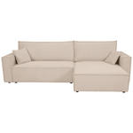 ECKSOFA inkl. Funktionen Beige Cord  - Beige/Schwarz, Design, Textil (267/141cm) - Xora