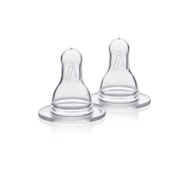 FLASKNAPP S, 0-3 mån  - transparent/gul, Basics, plast (8/8,5/4cm) - Medela