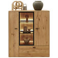 HIGHBOARD 121,9/139,9/37,1 cm  - Wildeiche/Graphitfarben, Natur, Glas/Holz (121,9/139,9/37,1cm) - Valnatura