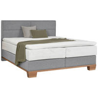 BOXSPRINGBETT 200/200 cm  in Eichefarben, Hellgrau  - Eichefarben/Hellgrau, Natur, Holz/Textil (200/200cm) - Valnatura
