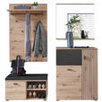 GARDEROBE 183/202/38 cm  - Schwarz/Eiche Artisan, Design, Holzwerkstoff (183/202/38cm) - Voleo