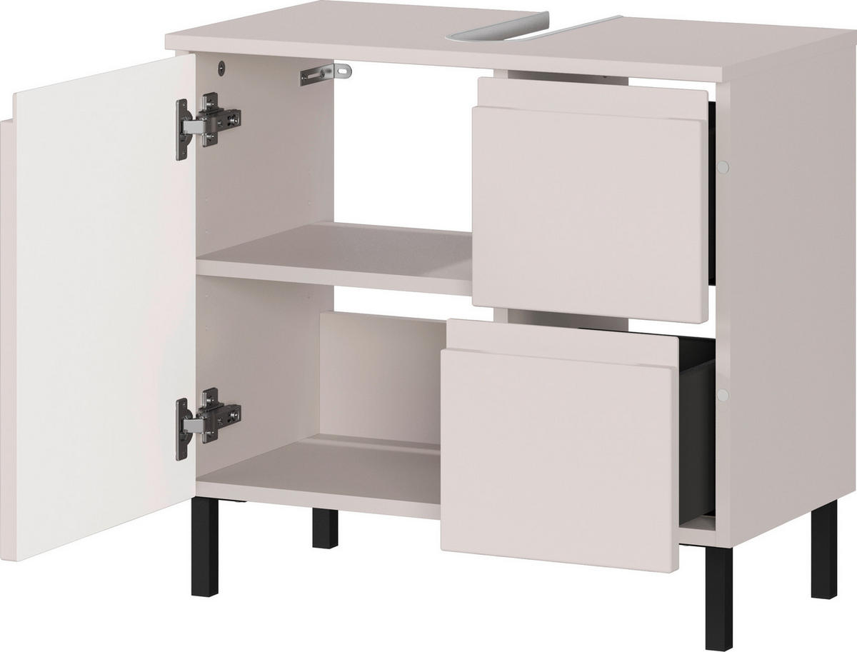 WASCHBECKENUNTERSCHRANK 60/56/34 cm  - Kaschmir/Schwarz, MODERN, Holzwerkstoff/Metall (60/56/34cm) - Germania