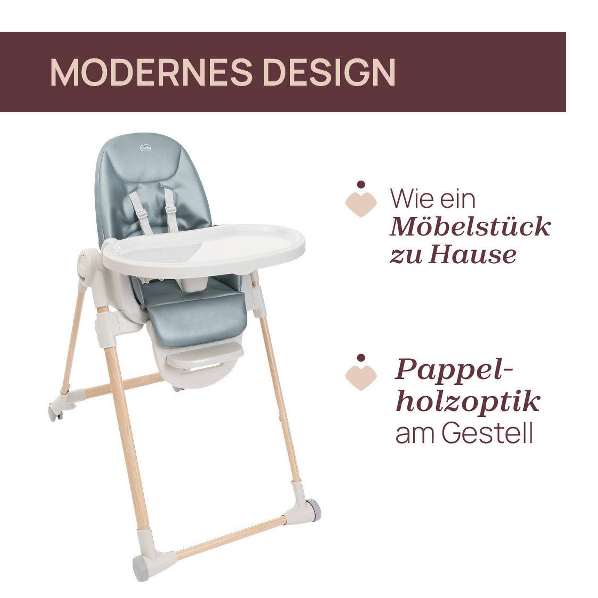 HOCHSTUHL Polly Armonia Blaugrau, Hellgrau Greenery  - Blaugrau/Hellgrau, Basics, Kunststoff (57/79-104/90cm) - Chicco