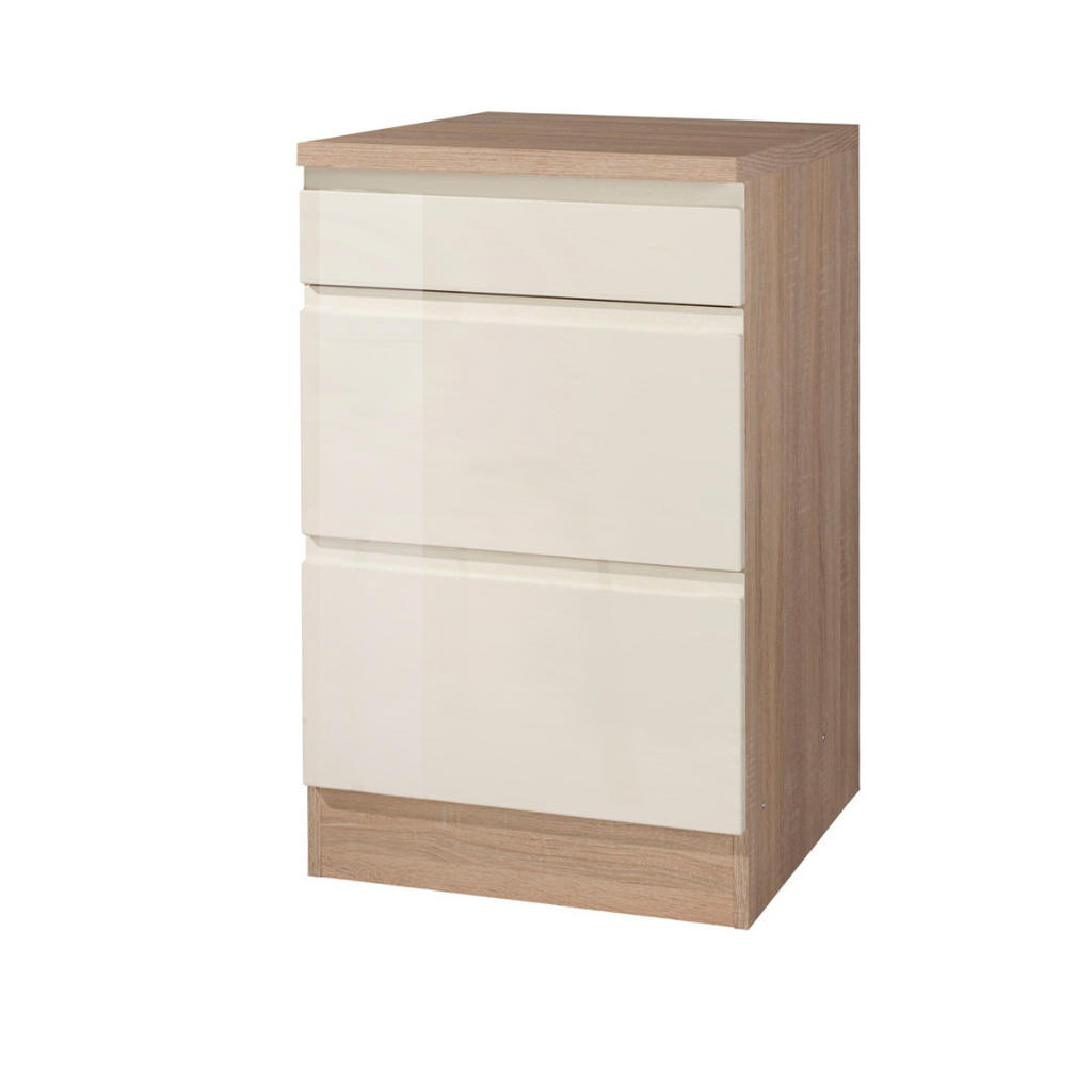 Küchenunterschrank Cardiff 50 Cm Creme/eiche M. Laden