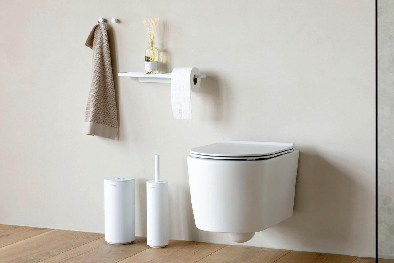 WC GARNITURA SA ČETKOM  bela  metal  - bela, Osnovno, metal/plastika (11/42/9.5cm) - Brabantia