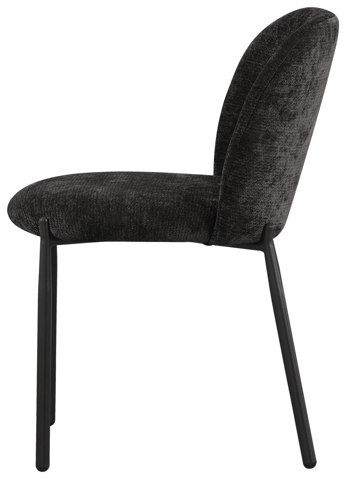 STUHL  Stoffauswahl Struktur  - Schwarz, Design, Textil/Metall (46/80/60cm) - Stylife