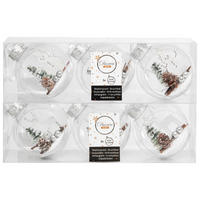 CHRISTBAUMKUGEL-SET 8 cm  - Transparent, Basics, Kunststoff (8cm)
