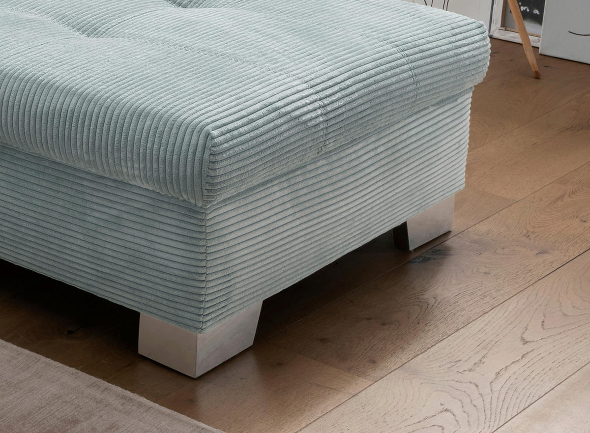 KUTNA GARNITURA tekstil  plava   - srebrne boje/boje petroleja, Design, tekstil/drvo (250/190cm) - MID.YOU