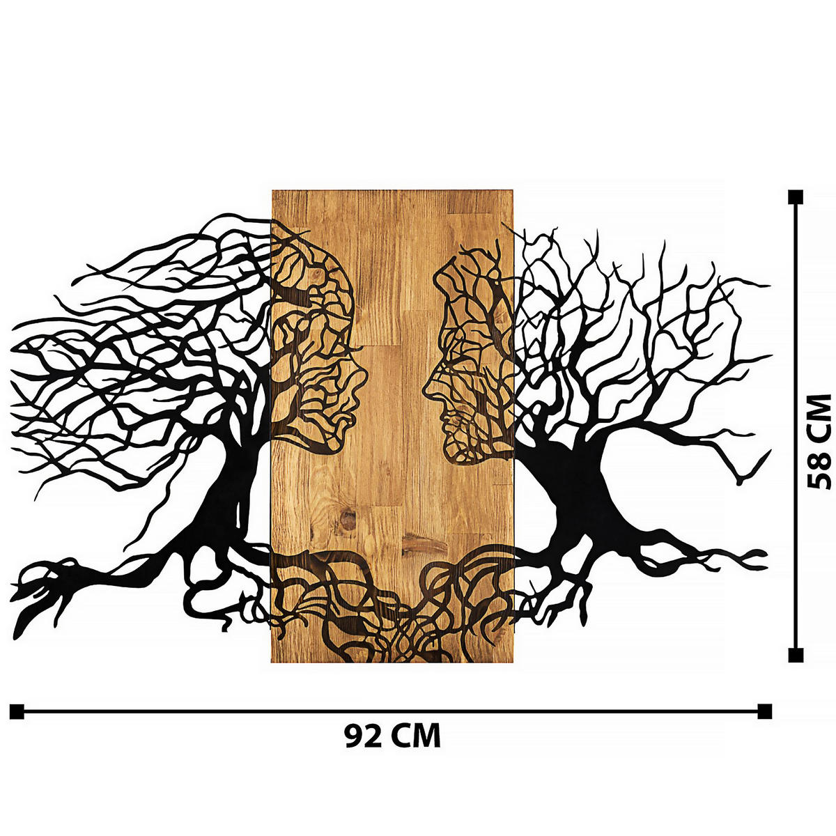 OBJEKTBILD 92/58 cm  - Schwarz/Braun, Basics, Holzwerkstoff (92/58cm)