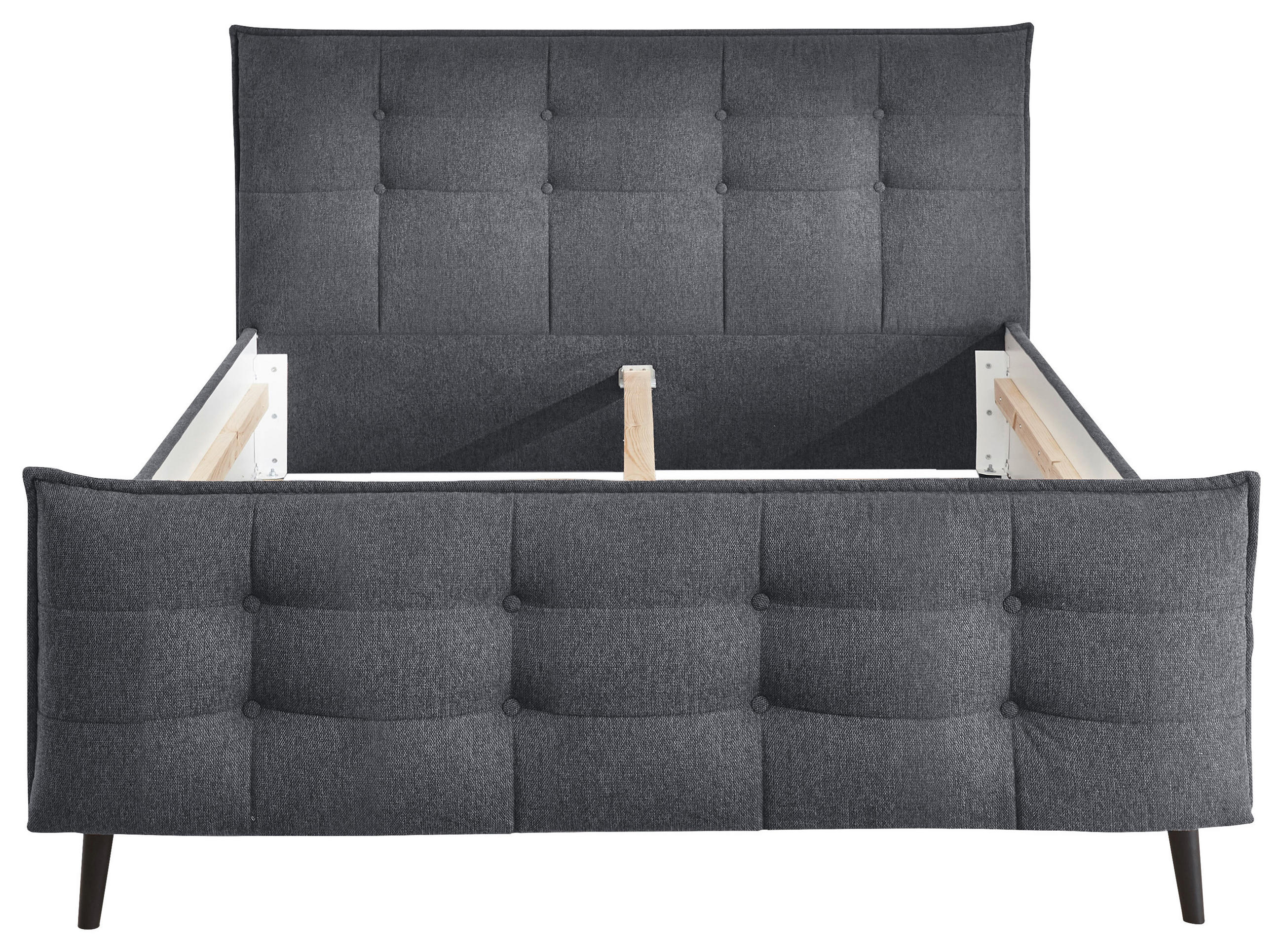 POLSTERBETT 180/200 cm  in Anthrazit  - Anthrazit, Basics, Holz/Textil (180/200cm) - MID.YOU