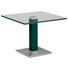 BEISTELLTISCH in Metall, Glas 60/60/46-65 cm - Blau/Edelstahlfarben, Design, Glas/Kunststoff (60/60/46-65cm) BEISTELLTISCH in Metall, Glas 60/60/46-65 cm - Blau/Edelstahlfarben, Design, Glas/Kunststoff (60/60/46-65cm)