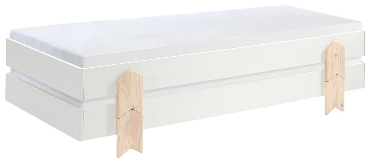 STOHOVATEĽNÁ POSTEĽ, 90/200 cm biela - biela/farba borovice, Modern, drevo/kompozitné drevo (90/200cm) - MID.YOU