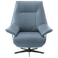 RELAXSESSEL in Leder Blau  - Blau/Beige, Design, Leder/Metall (92/79/82cm) - Dieter Knoll