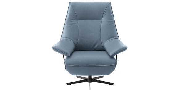 RELAXSESSEL in Leder Blau  - Blau/Beige, Design, Leder/Metall (92/79/82cm) - Dieter Knoll