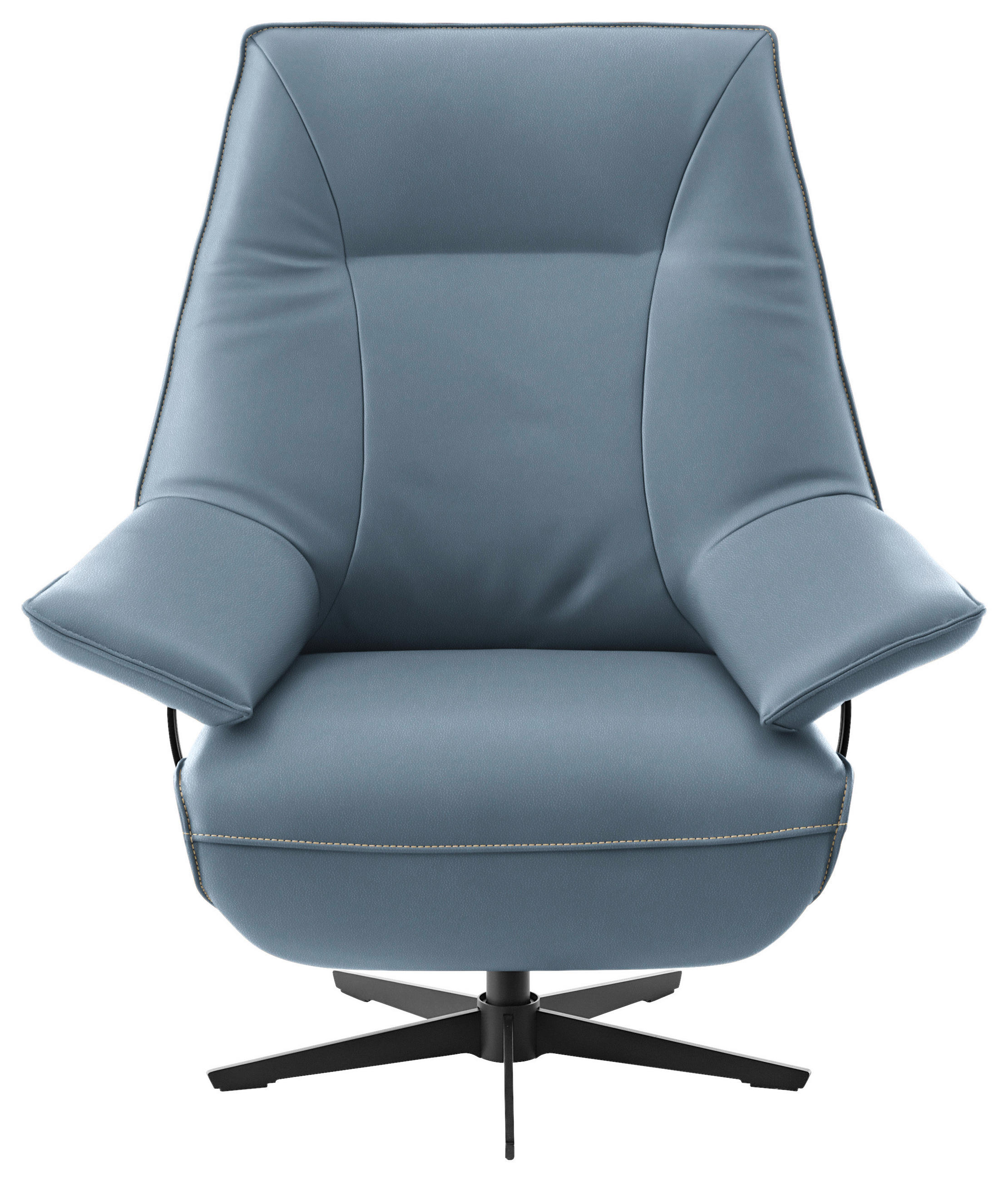 RELAXSESSEL in Leder Blau  - Blau/Beige, Design, Leder/Metall (92/79/82cm) - Dieter Knoll