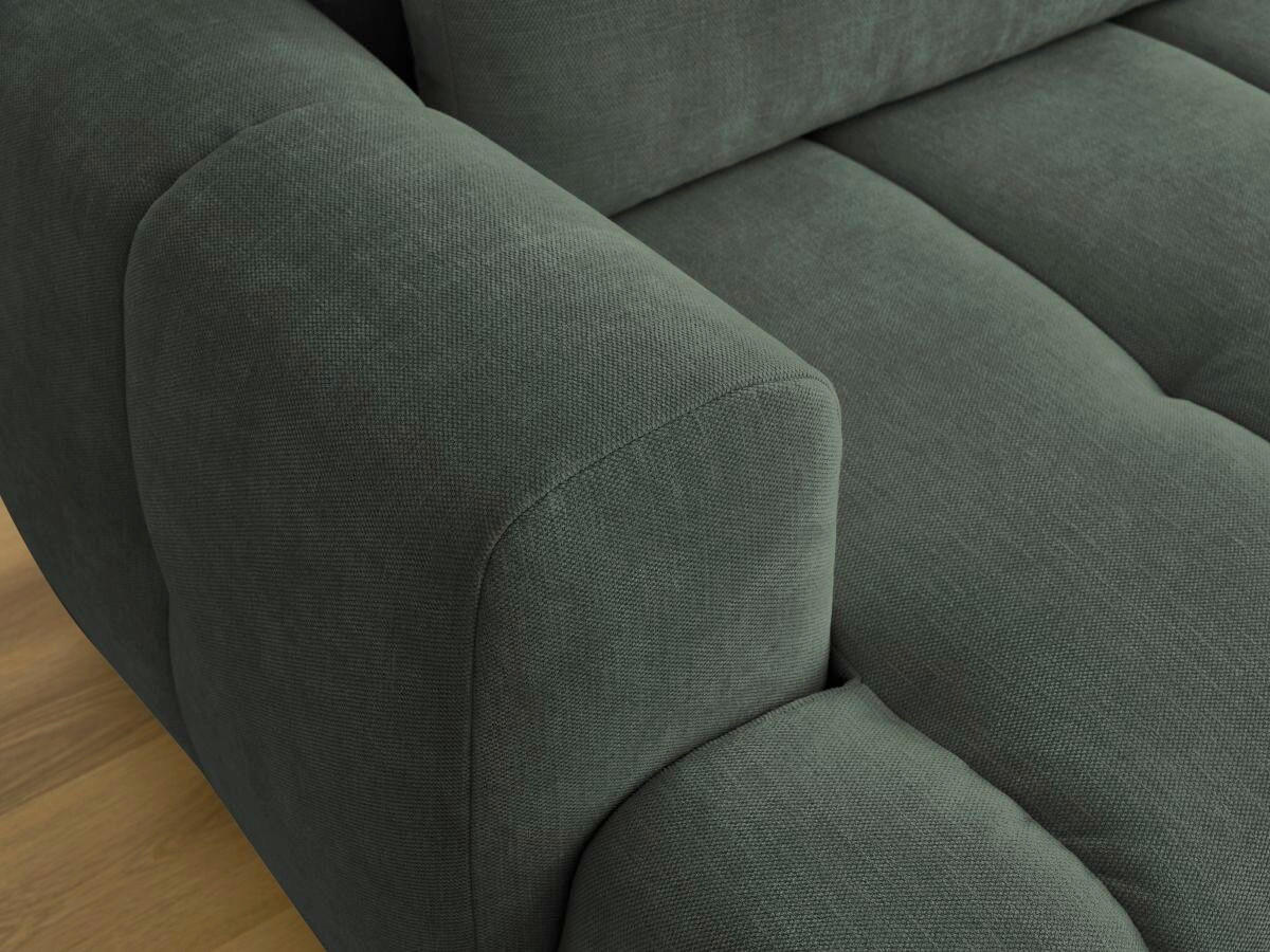 ECKSCHLAFSOFA FUJI Leinenoptik Grün  inkl.  - Schwarz/Grün, MODERN, Kunststoff/Textil (292/160cm)