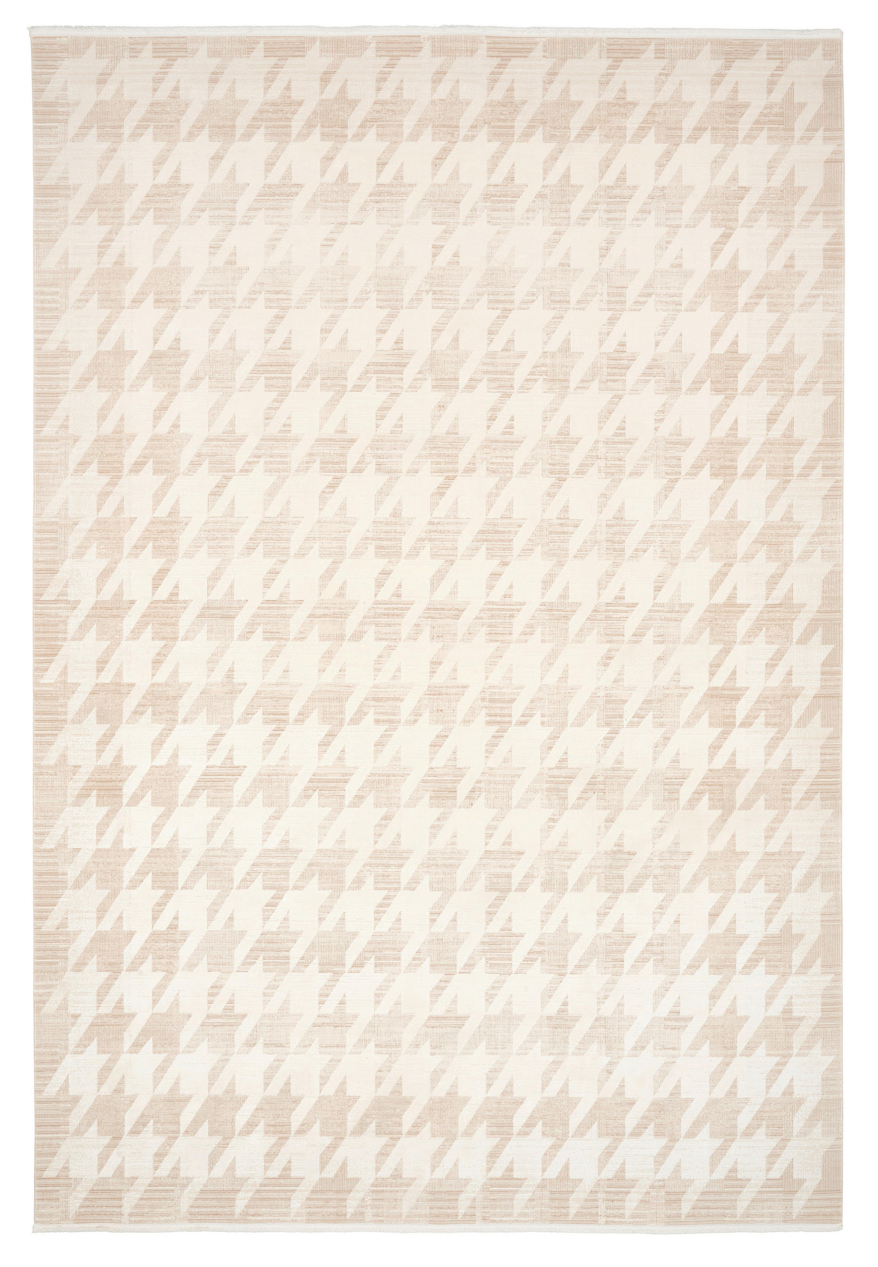 Dieter Knoll Webteppich Houndstooth Allover Beige 160x230 cm