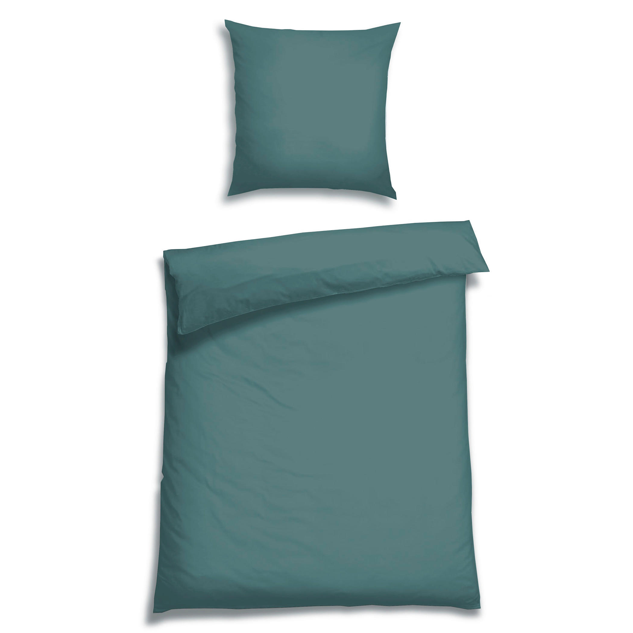 BETTWÄSCHE 2-teilig Satin 135/200 cm  - Grün, Basics, Textil (135/200cm) - Florella