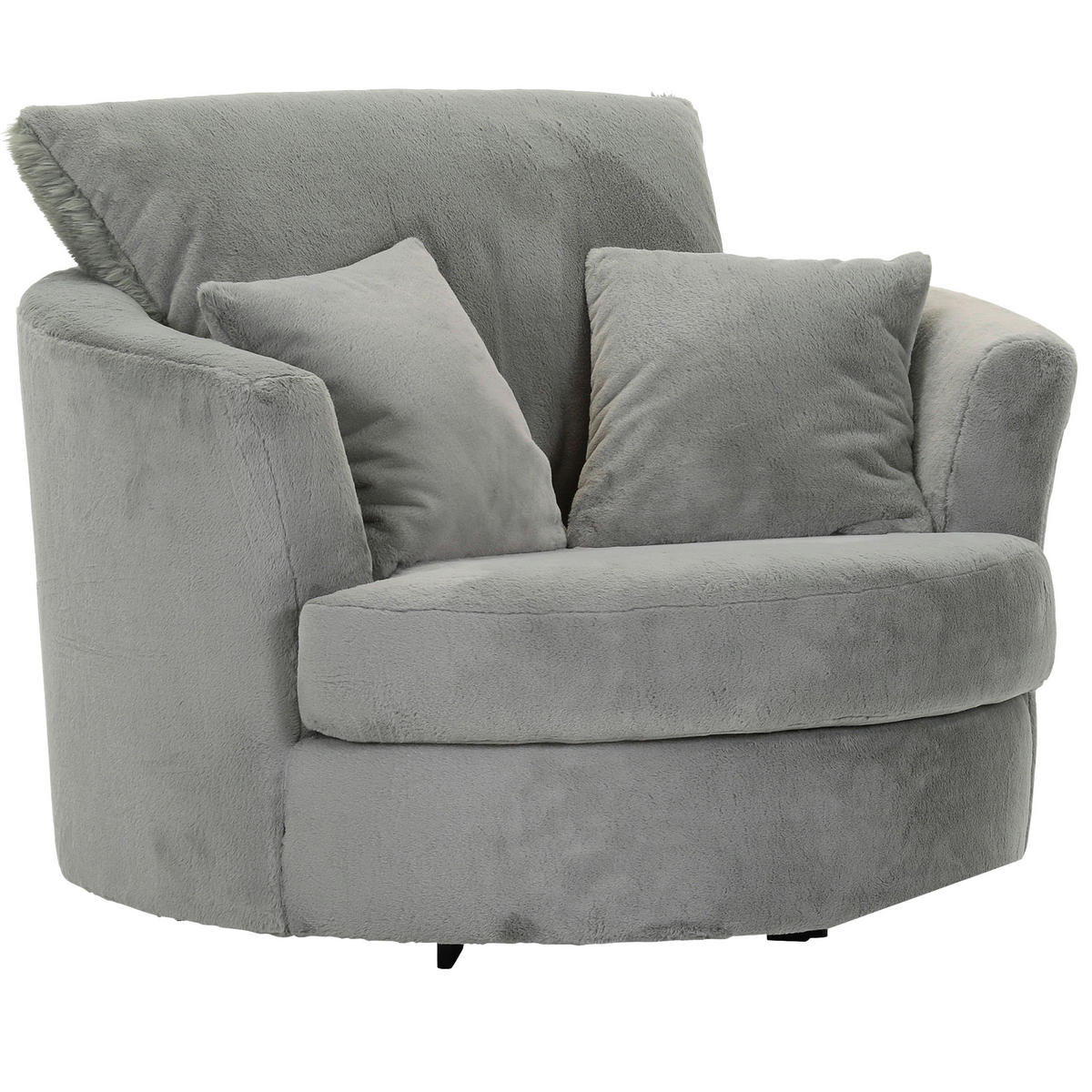 SESSEL in Plüsch Salbeigrün  - Salbeigrün/Schwarz, KONVENTIONELL, Textil/Metall (115/72/115cm) - Ambia Home