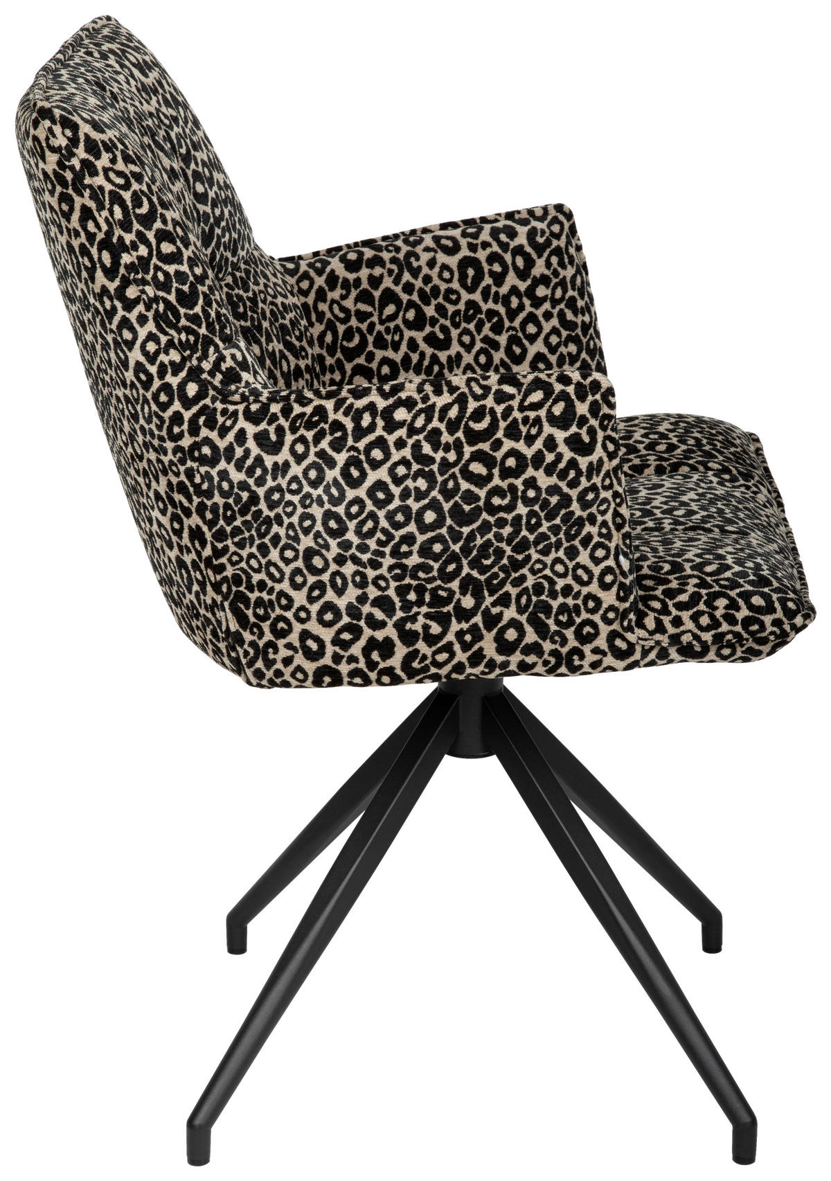 ARMLEHNSTUHL  in Eisen Jacquard  - Hellbraun/Schwarz, Design, Textil/Metall (59/89.5/63cm) - Novel