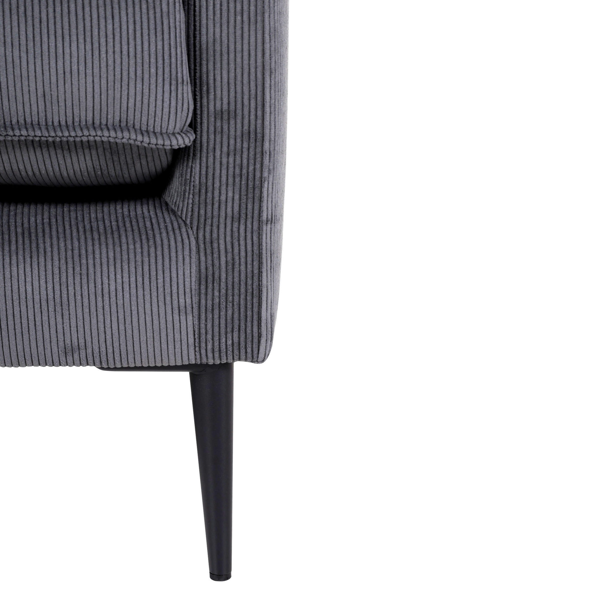 2-SITZER-SOFA Cord Anthrazit  - Anthrazit/Schwarz, Design, Holz/Textil (175/64/85cm)