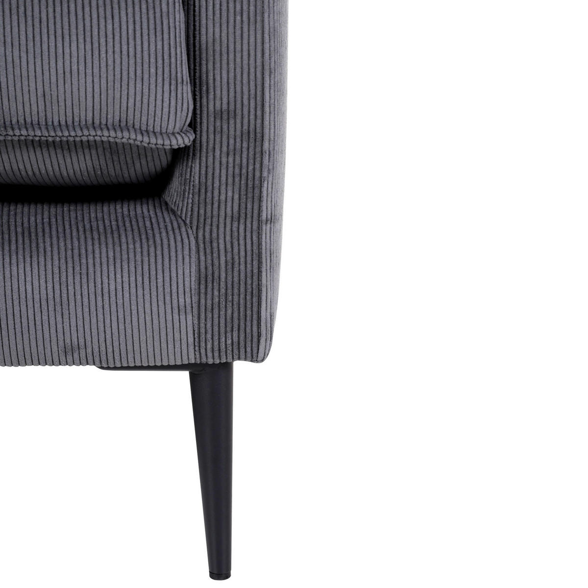 2-SITZER-SOFA in Cord Anthrazit  - Anthrazit/Schwarz, Design, Holz/Textil (175/64/85cm) - Ambia Home