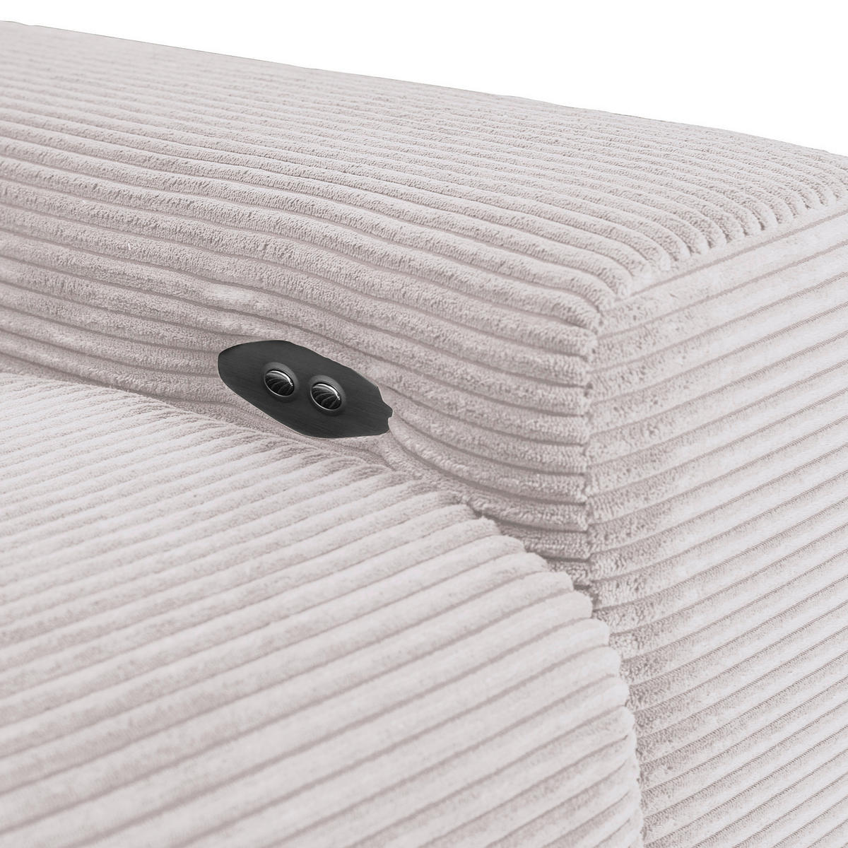 ECKSOFA in Cord Naturfarben  - Schwarz/Naturfarben, Konventionell, Textil/Metall (165/295cm) - Carryhome