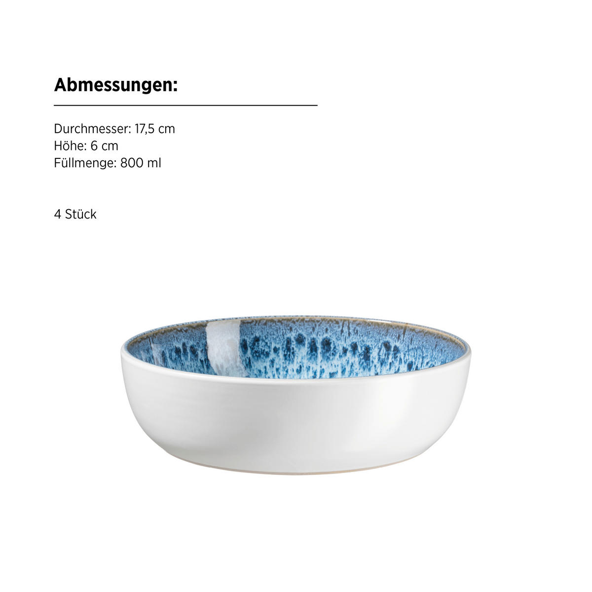 KOMBISERVICE MALEA 16-teilig  - Blau, Basics, Keramik - Mäser