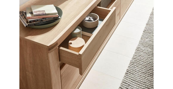 LOWBOARD Timos 194/58/50 cm 2 Schublade(n) Beimöbel erhältlich, stehend  - Alteiche/Grau, KONVENTIONELL, Holz/Holzwerkstoff (194/58/50cm) - Voleo